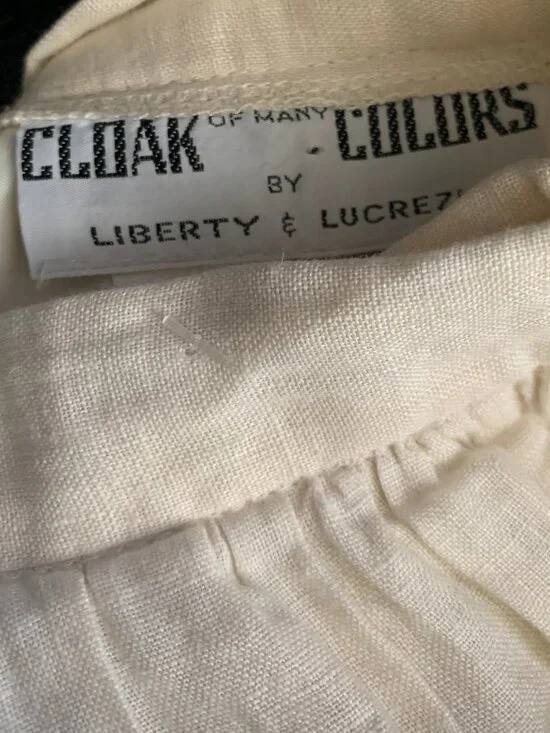 VINTAGE CLOAK OF MANY COLORS BY LIBERTY & LUCREZIA 100% IRISH LINEN SKIRTS - Picture 7 of 7
